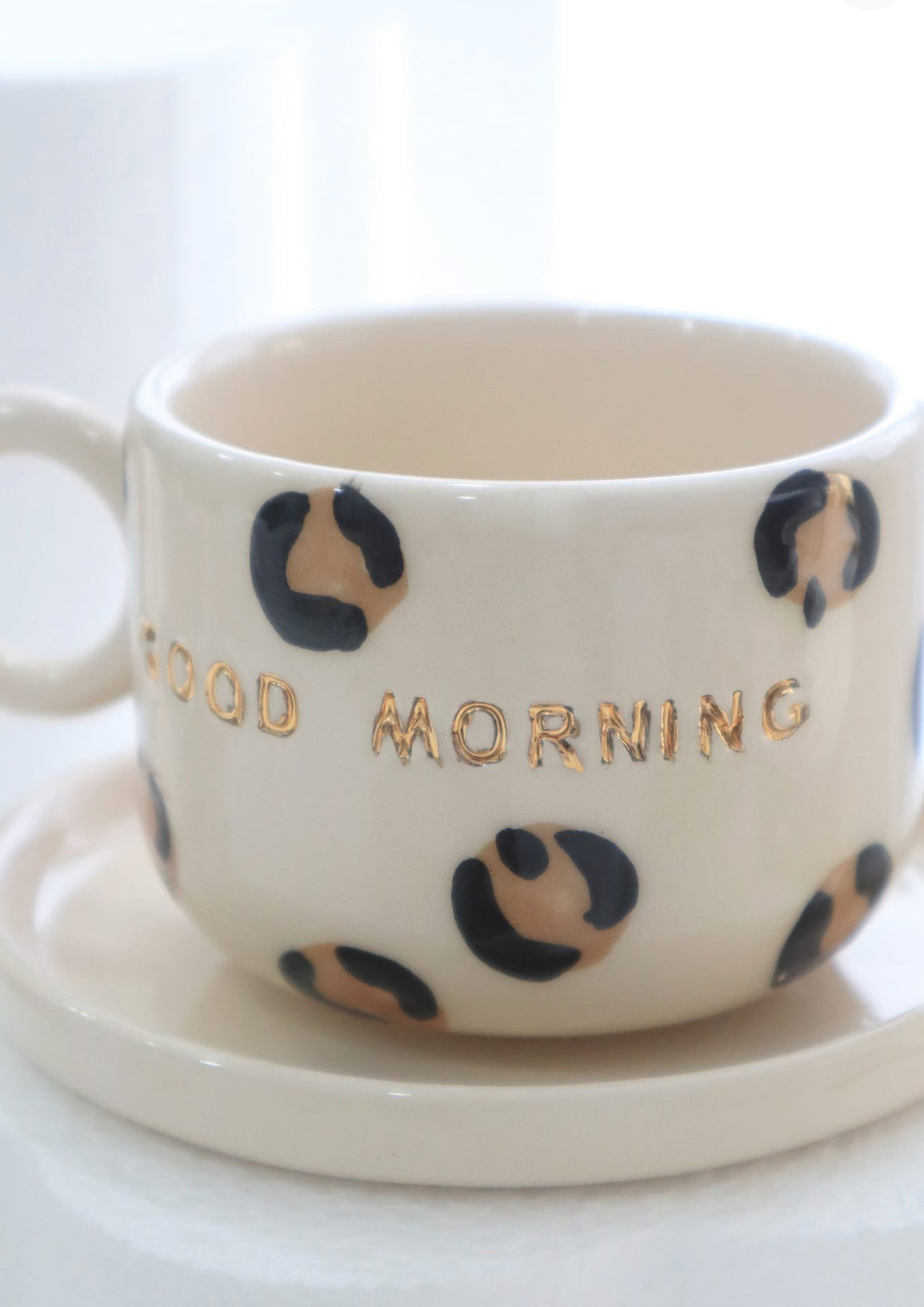 Leopard good morning mug with saucer 200 ml