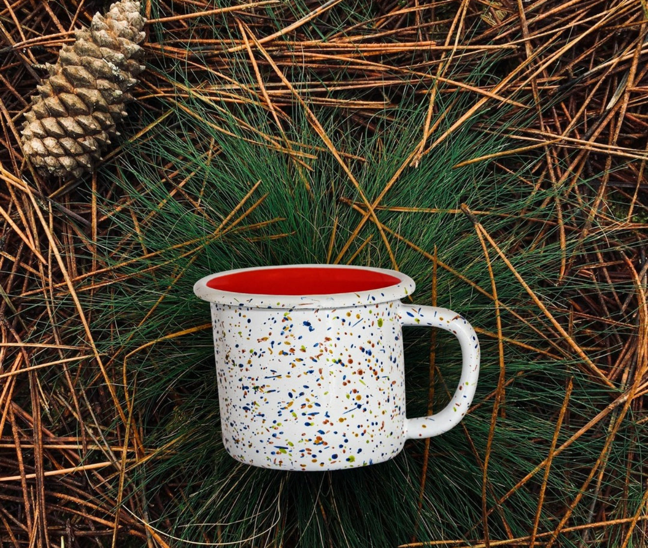 Enamel Splatter Hand Painted Mug