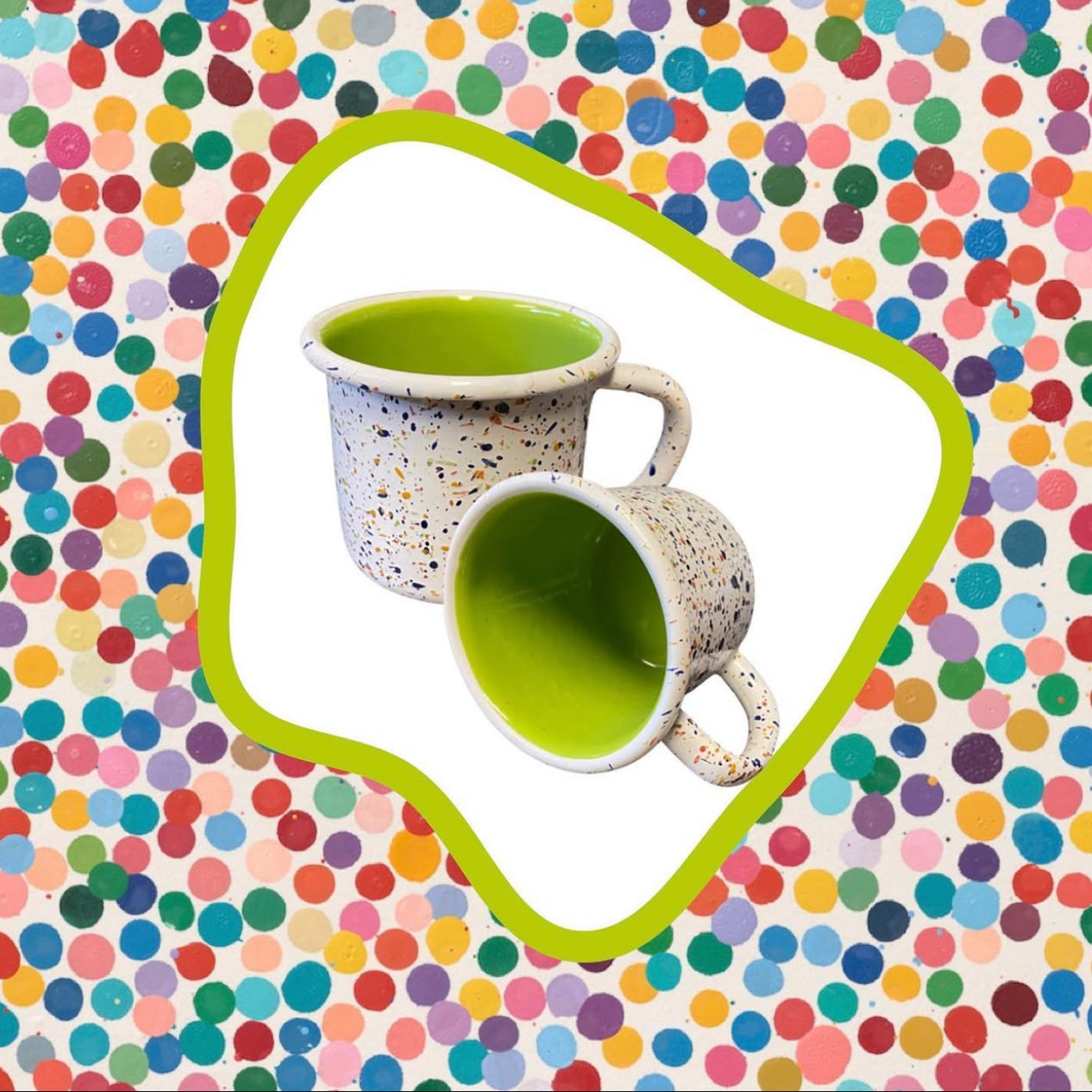 Enamel Splatter Hand Painted Mug
