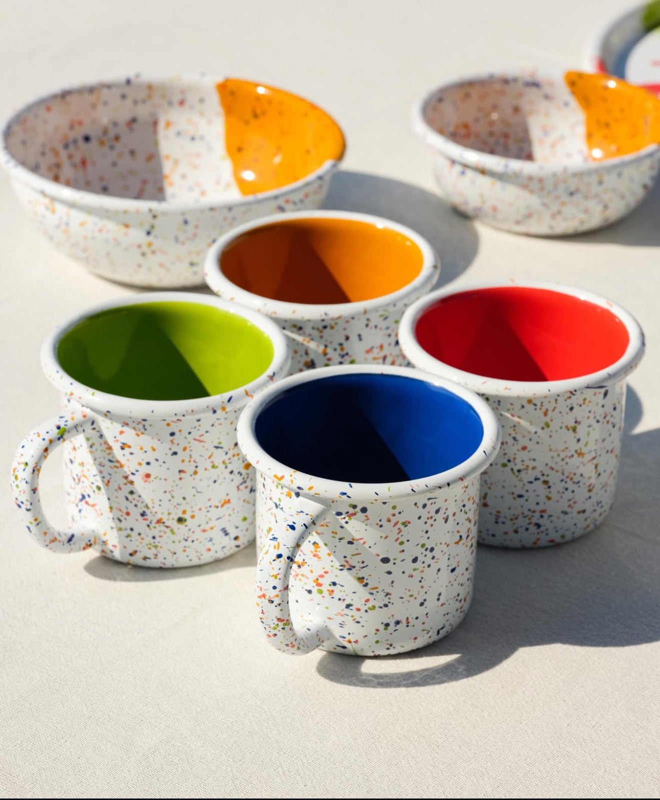 Enamel Splatter Hand Painted Mug