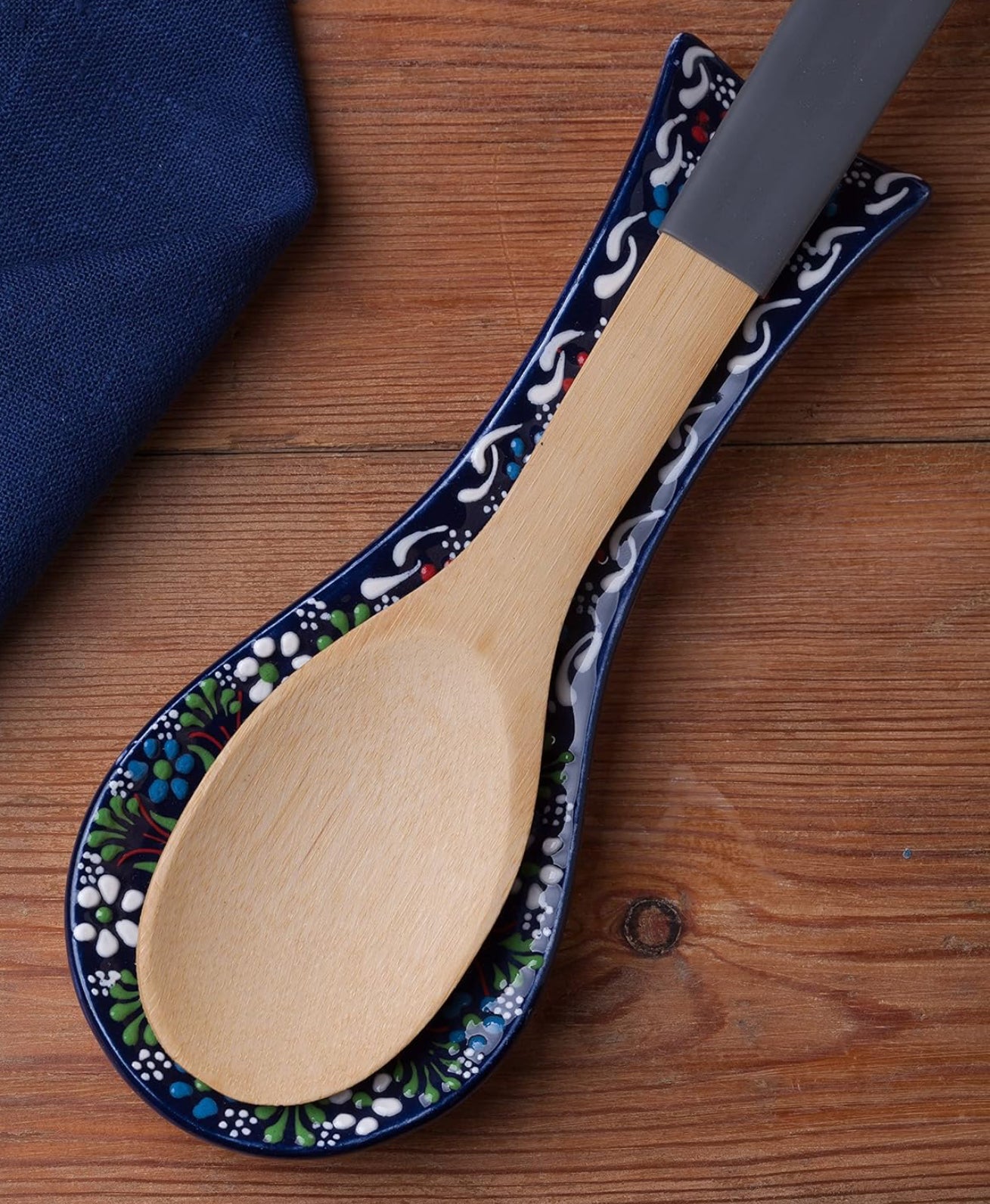 Hand Made Turkish Ceramic Spoon Rest Dantel