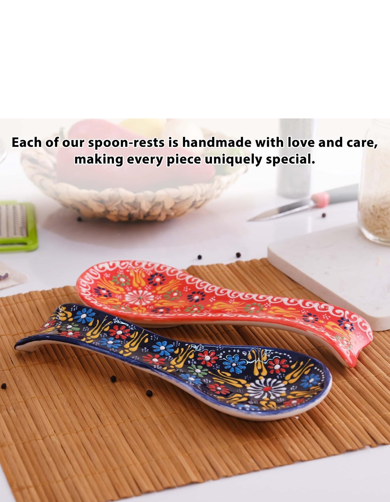 Hand Made Turkish Ceramic Spoon Rest Dantel