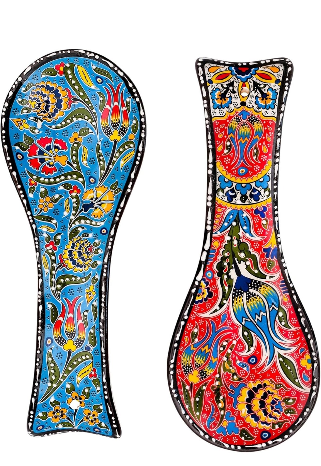 Handmade Turkish Ceramic Spoon Rest Floral