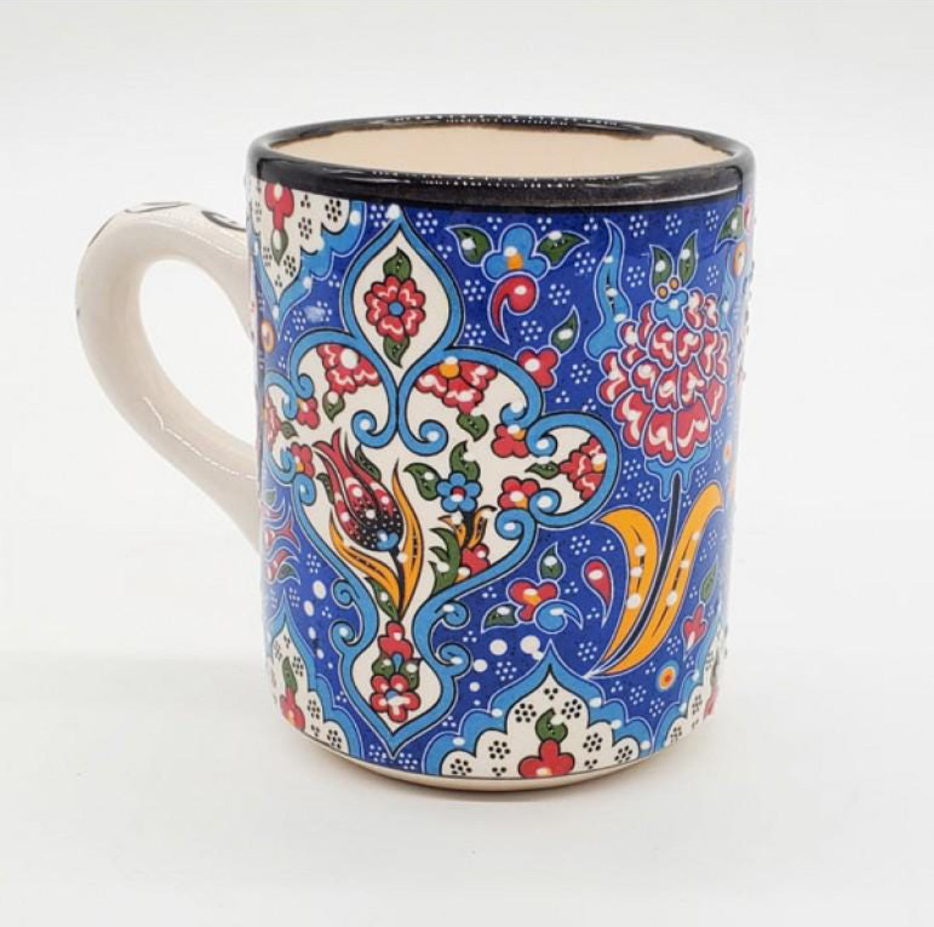 Handmade Turkish Ceramic Mug 12 oz Tulip