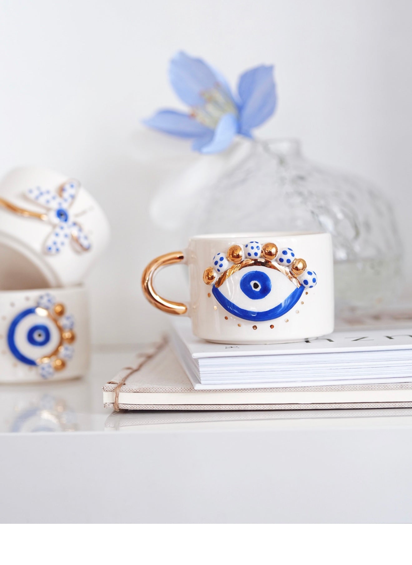 Evil Eye With Gold Beads Mug