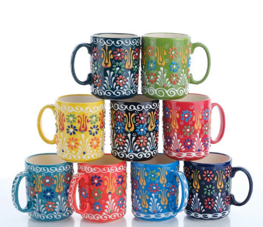Handmade Turkish Ceramic Mugs 12 oz coffee mugs