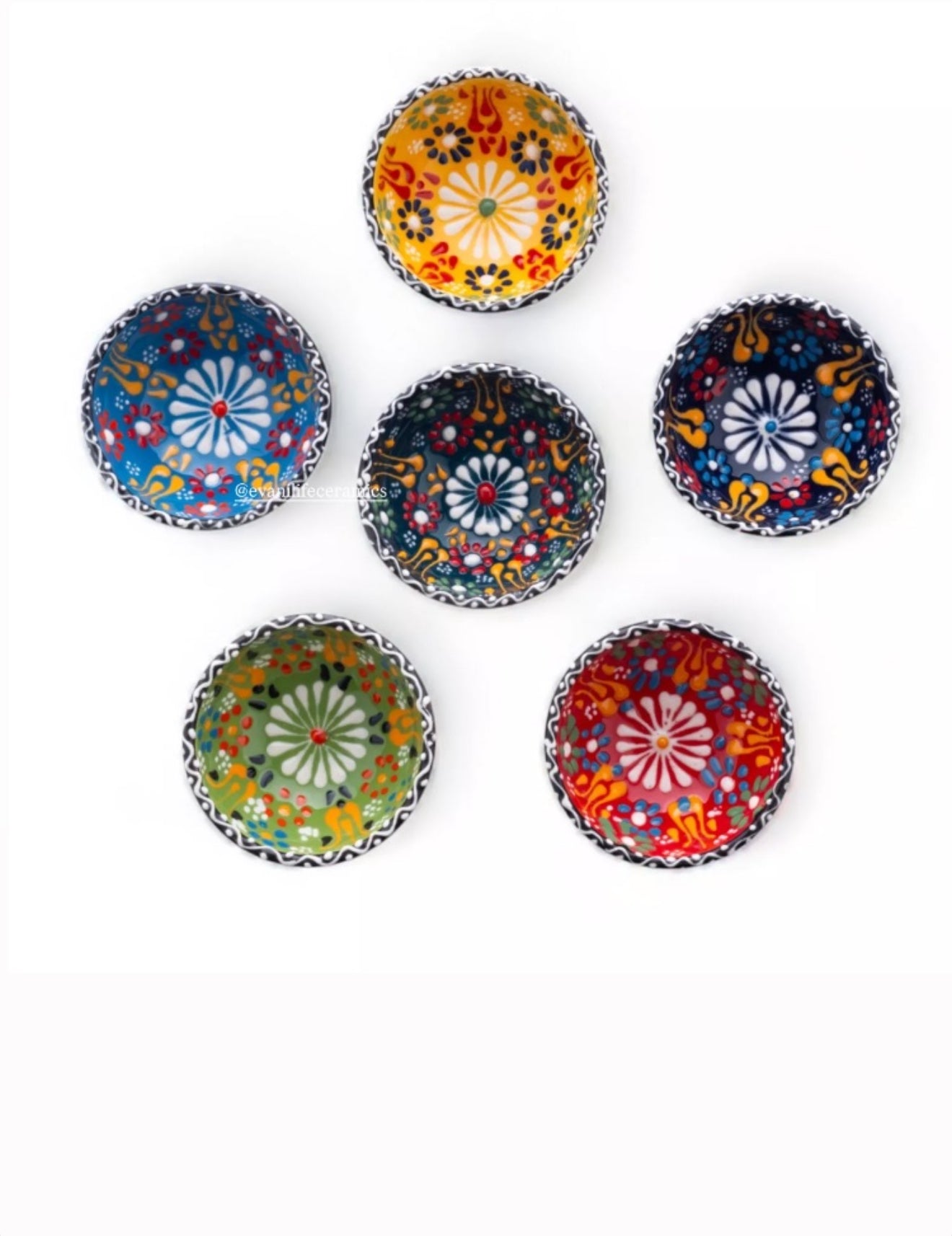 Ceramic Small Bowls, 3.5 Oz Dip Bowls, Dantel Design