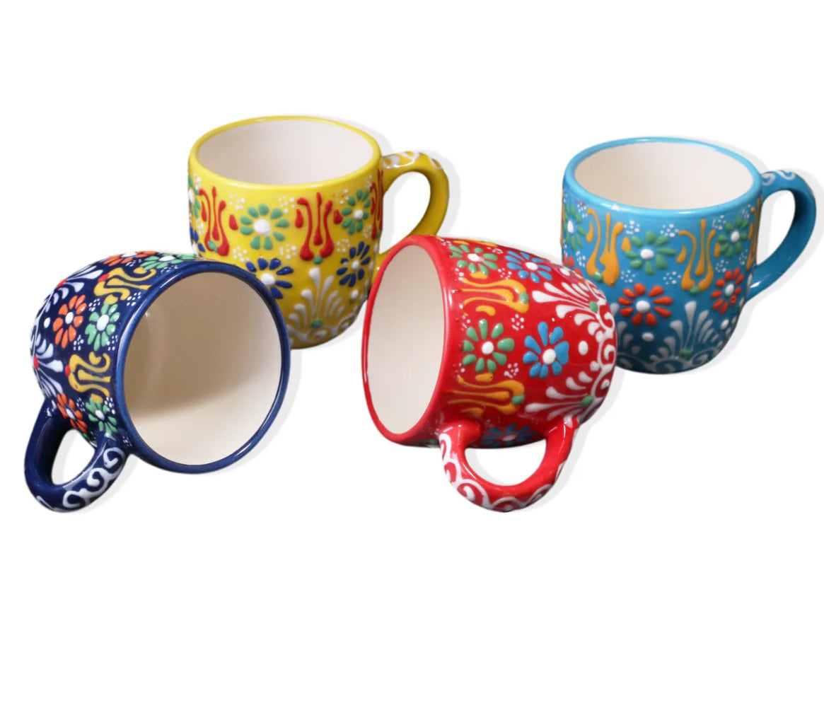 Handmade Ceramic Turkish  Espresso Cups, 5 Oz Espresso Cups