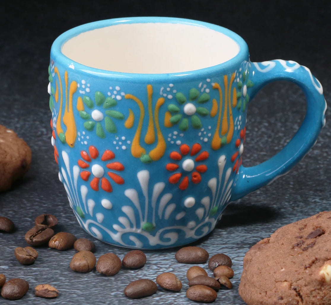 Handmade Ceramic Turkish  Espresso Cups, 5 Oz Espresso Cups