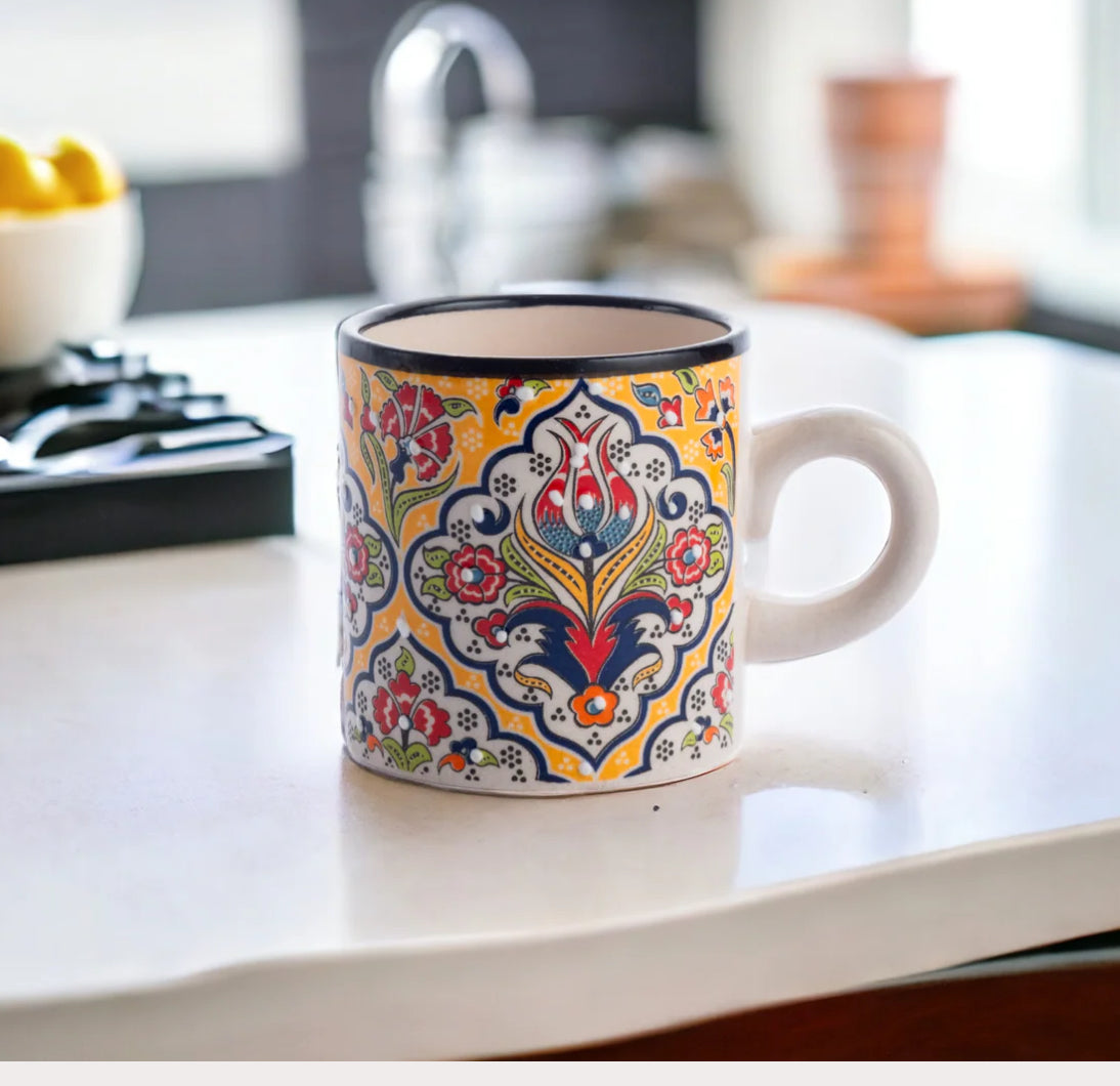 Handmade Turkish Ceramic Espresso Cups, 5 Oz