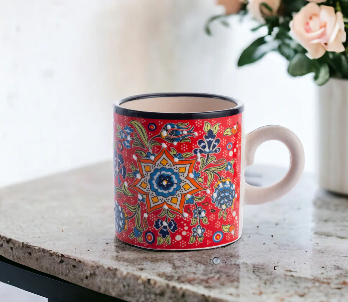 Handmade Turkish Ceramic Espresso Cups, 5 Oz