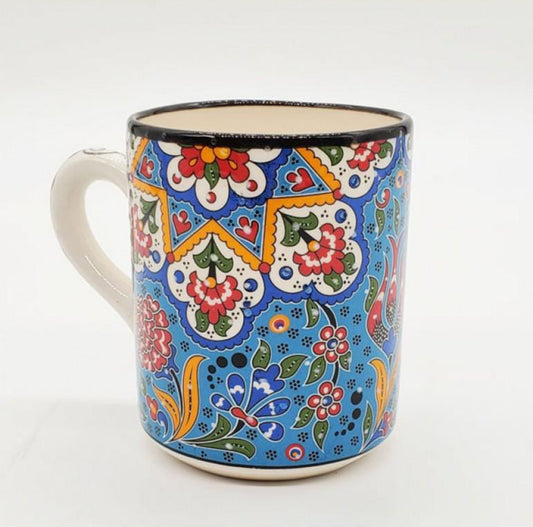 Handmade Turkish Ceramic Mug 12 oz Tulip
