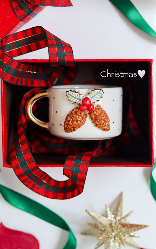 Pine Cone Christmas Mug
