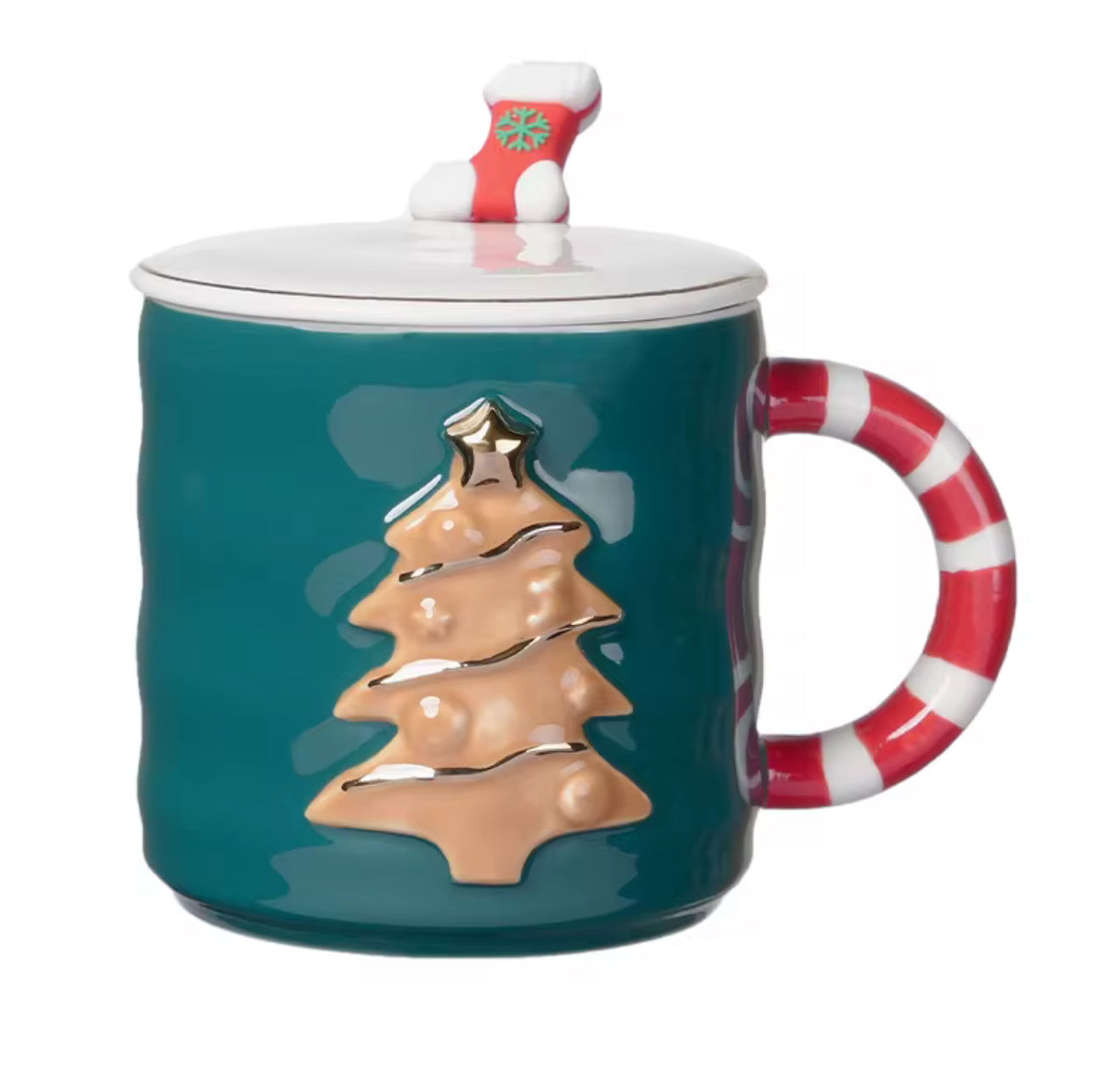 Christmas Mug with lid and spoon