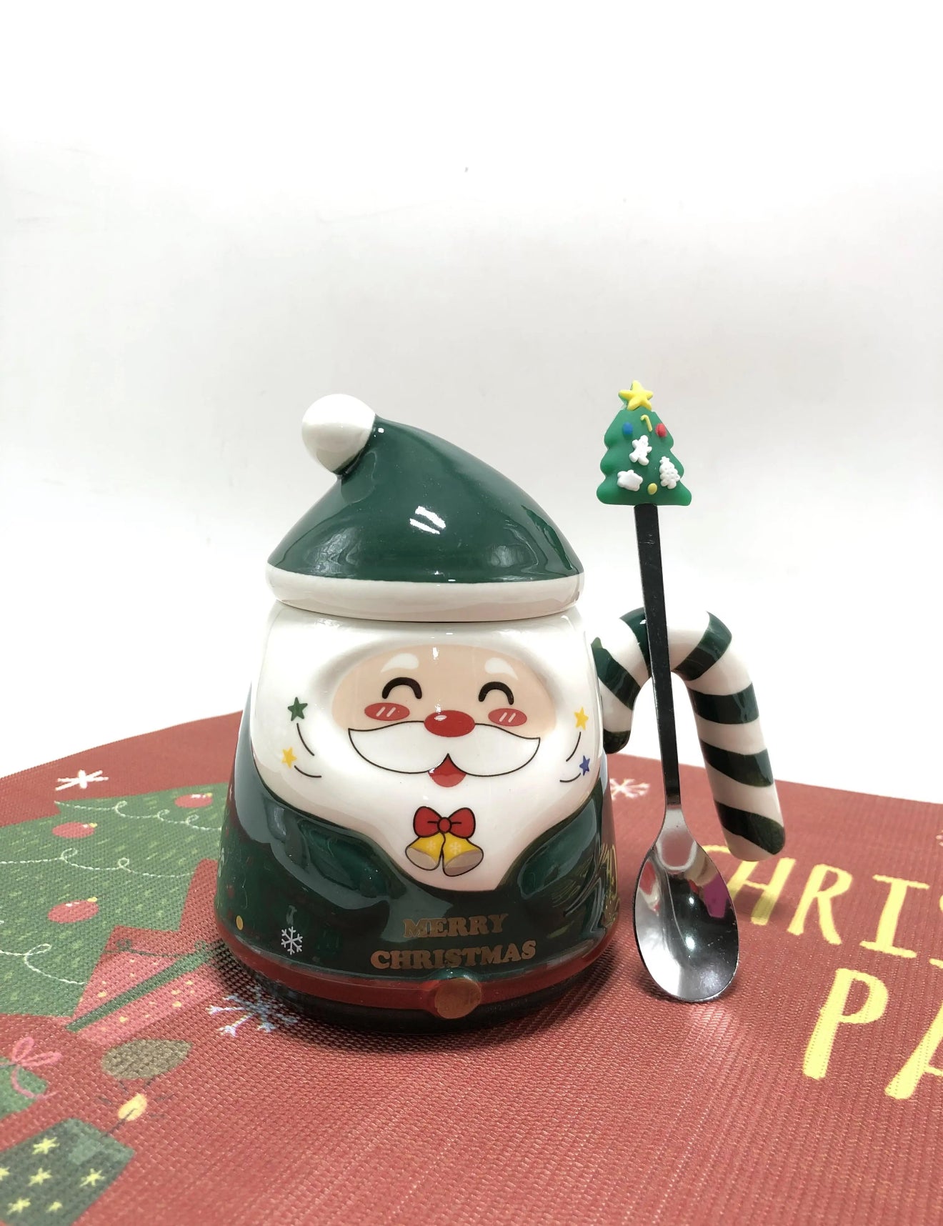 Santa with Candy Cane Holder Mug