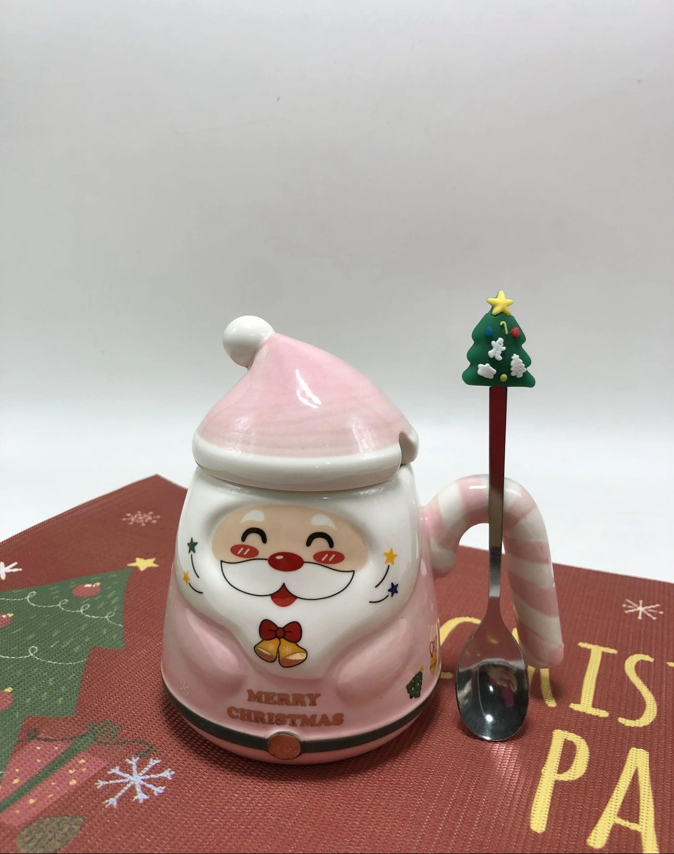 Santa with Candy Cane Holder Mug