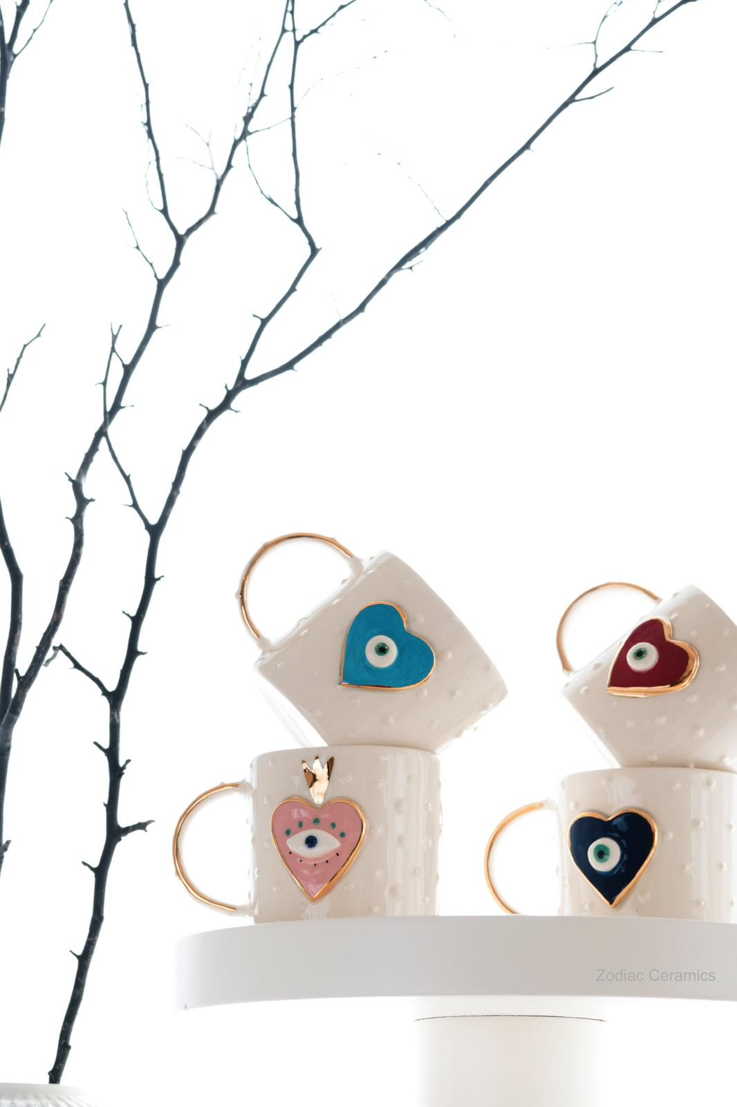 Nazar Heart Dark Blue mug