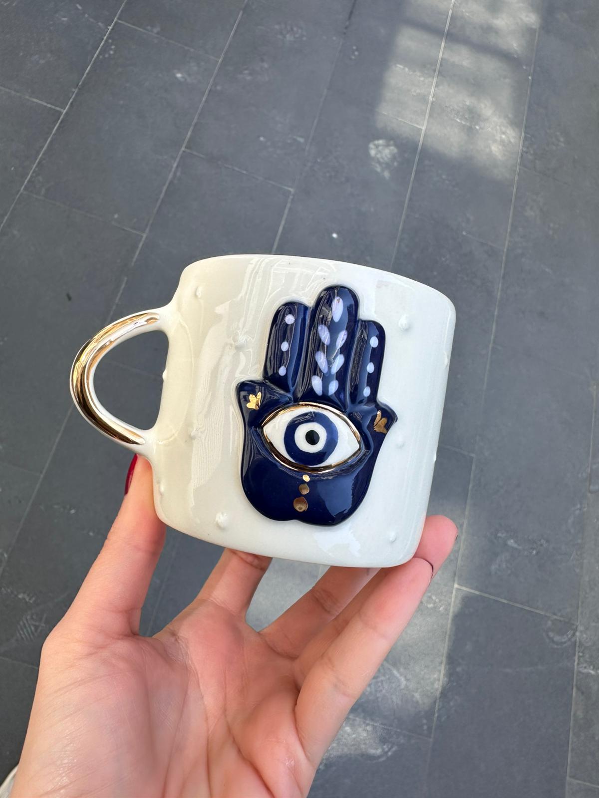 Blue Hamsa Mug