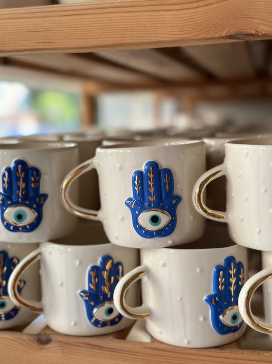 Blue Hamsa Mug