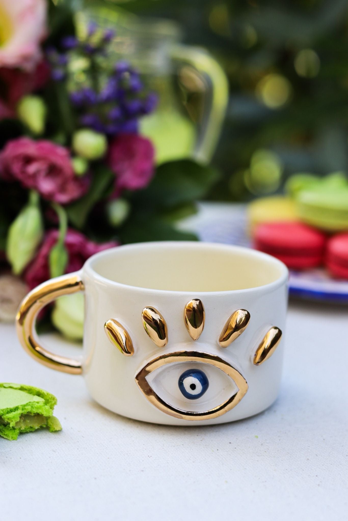 evil Eye With Gold Lashes