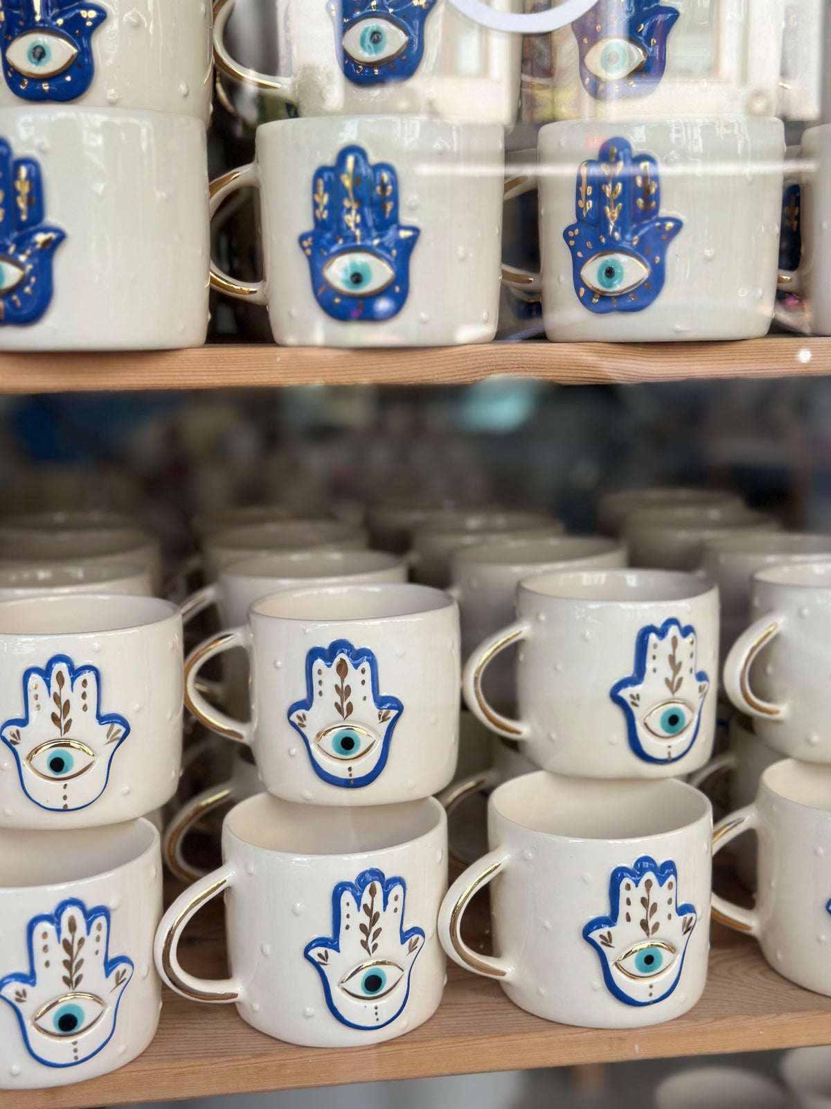 White Hamsa Mug
